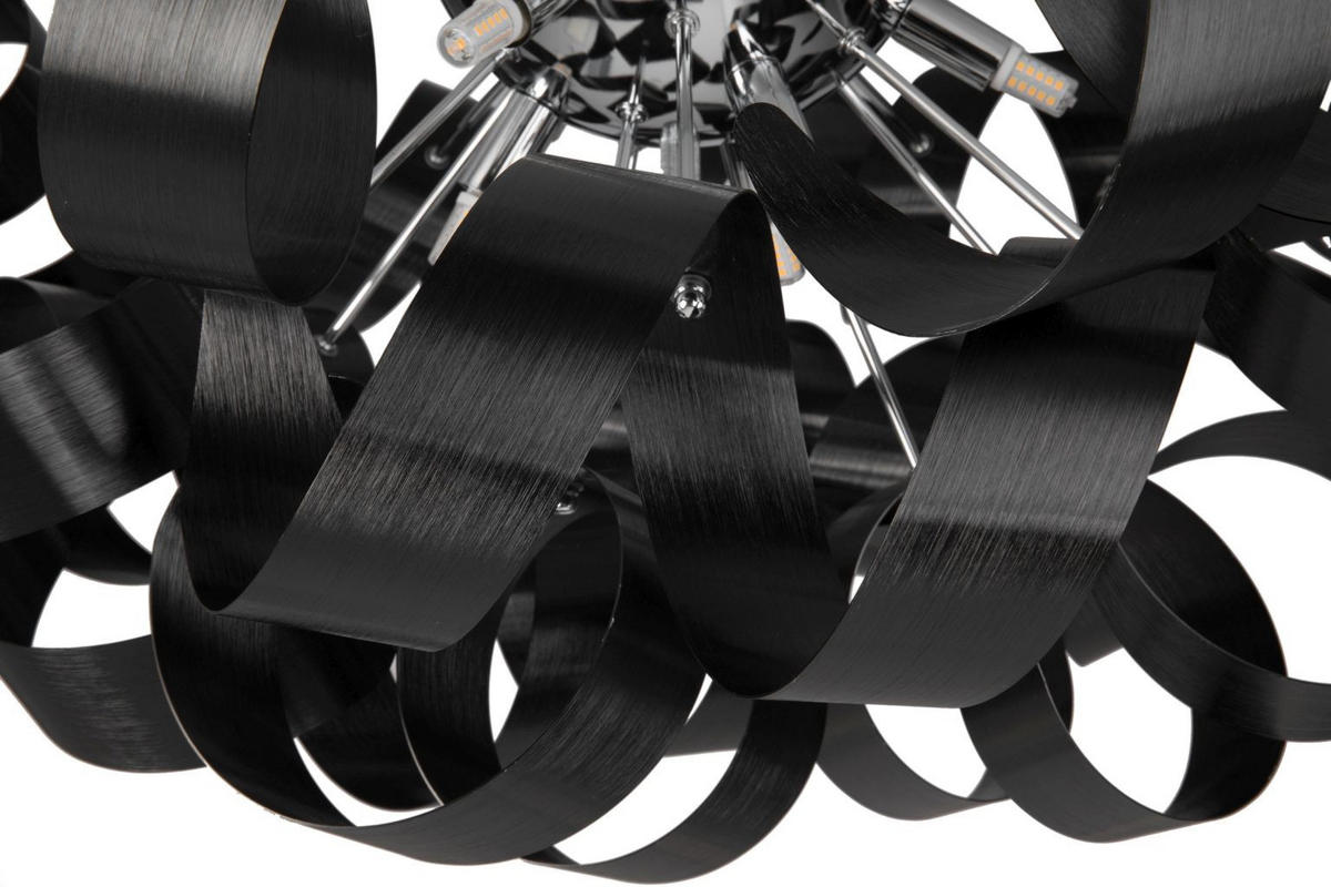 LED-DECKENLEUCHTE 42/24 cm   - Chromfarben/Schwarz, Design, Metall (42/24cm) - Ambiente