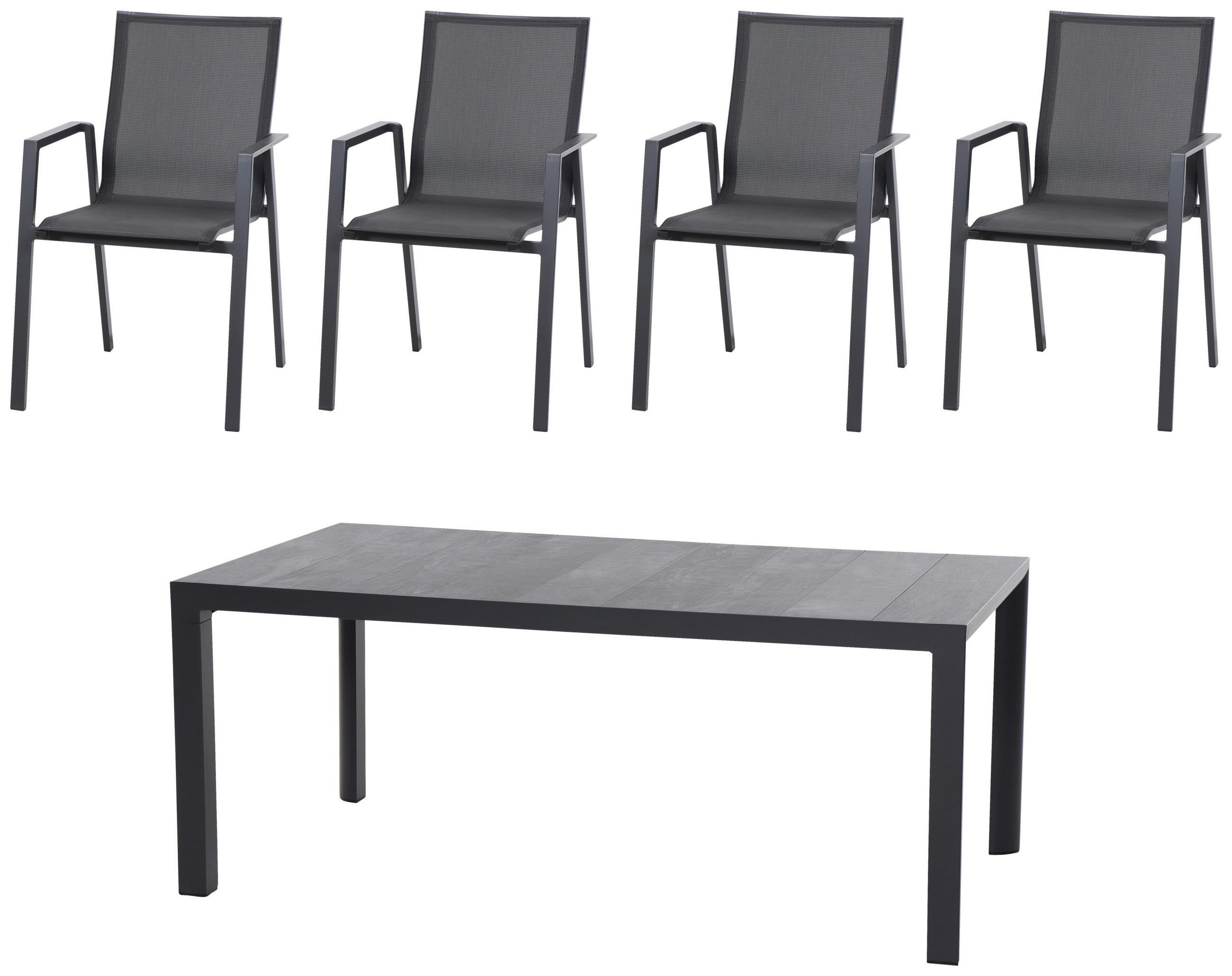 STAPELSESSEL Aluminium Anthrazit  - Anthrazit, Basics, Keramik/Kunststoff (100/88/180cm) - Siena Garden