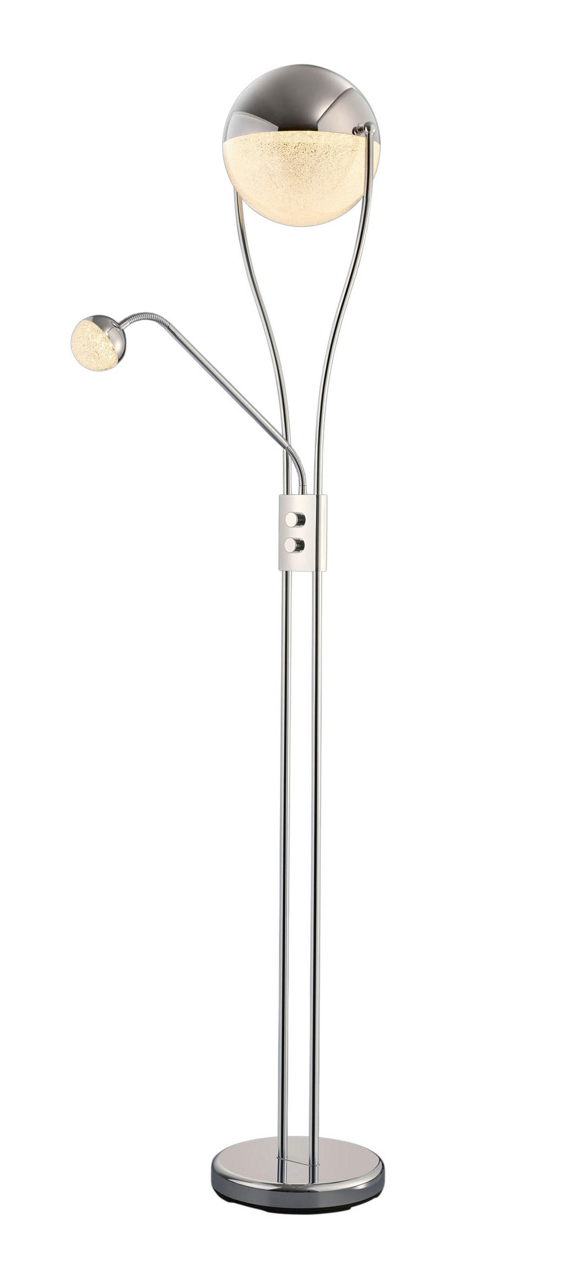 LED-STEHLEUCHTE - Chromfarben, Design, Kunststoff/Metall (30/180cm) - Trio Leuchten