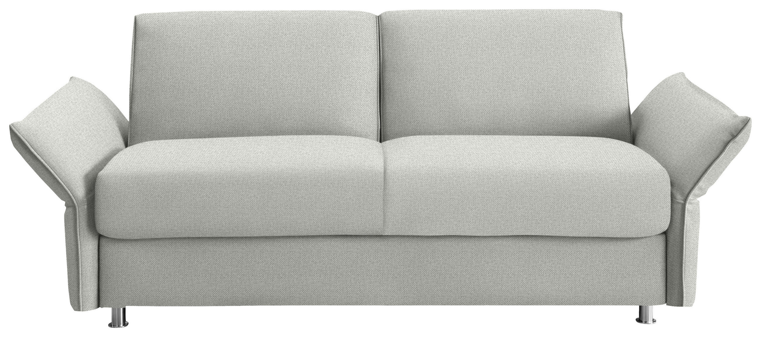 SCHLAFSOFA  in Flachgewebe Hellgrau  - Chromfarben/Hellgrau, Design, Textil/Metall (194-234/88/101cm) - Bali