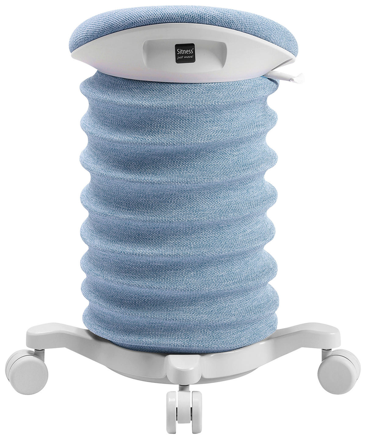BÜROHOCKER Weiß, Hellblau  - Weiß/Hellblau, Design, Kunststoff/Textil (37,5/58-70/36cm) - Topstar