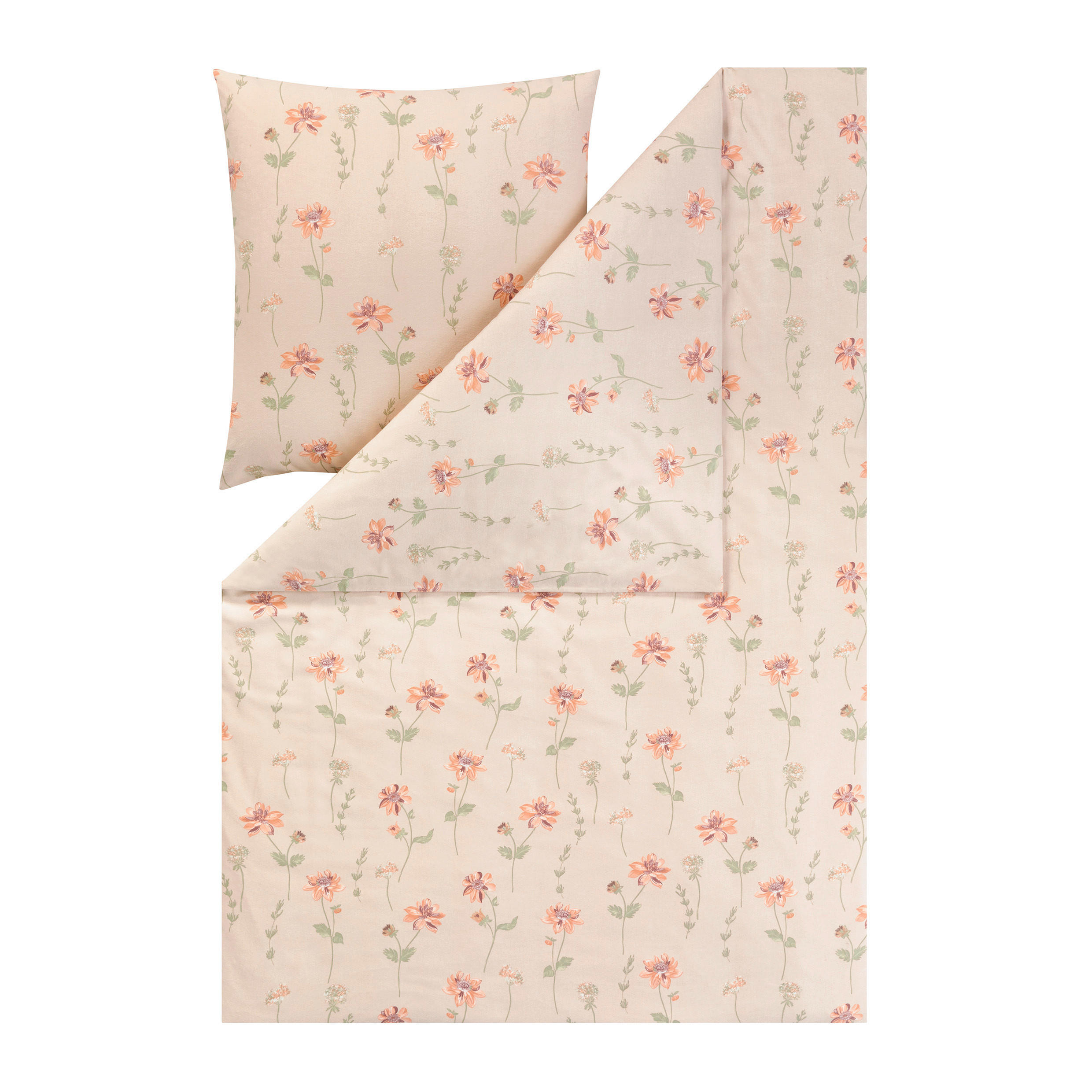 BETTWÄSCHE 2-teilig San Martino Flanell 135/200 cm  - Perlmutt, Design, Textil (135/200cm) - Estella