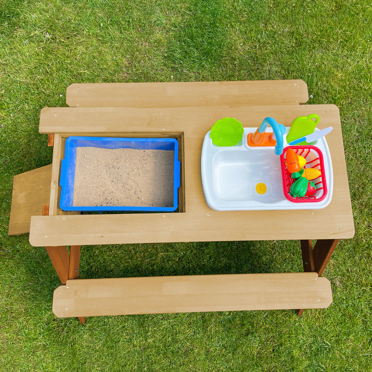 SAND- UND WASSERTISCH  - Braun, KONVENTIONELL, Holz/Kunststoff (97,5/50/95cm) - Ambia Garden