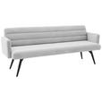 SITZBANK 216/86/68 cm Cord Grauweiß Metall  - Grauweiß/Schwarz, Design, Textil/Metall (216/86/68cm) - Dieter Knoll