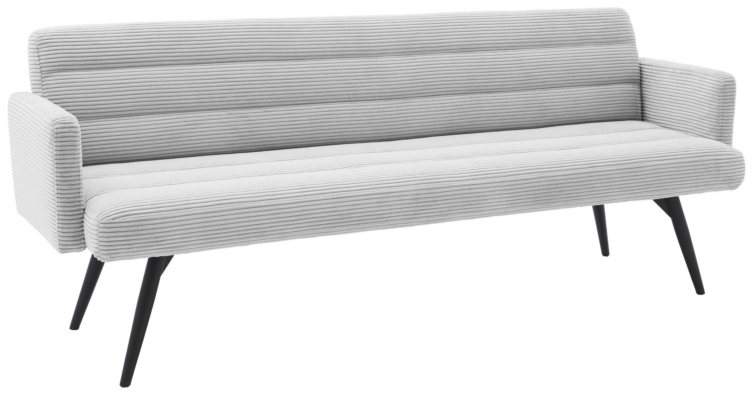 SITZBANK 216/86/68 cm Cord Grauweiß Metall  - Grauweiß/Schwarz, Design, Textil/Metall (216/86/68cm) - Dieter Knoll