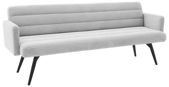 SITZBANK 216/86/68 cm Cord Grauweiß Metall  - Grauweiß/Schwarz, Design, Textil/Metall (216/86/68cm) - Dieter Knoll