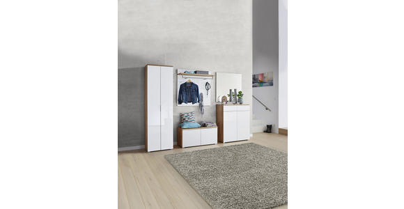 GARDEROBENPANEEL 97/97/30 cm - Eichefarben/Weiß, Design, Glas/Holzwerkstoff (97/97/30cm) - Voleo