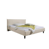 POLSTERBETT 180/200 cm,  in Beige,  - Beige/Schwarz, MODERN, Holz/Textil (180/200cm) - Livetastic
