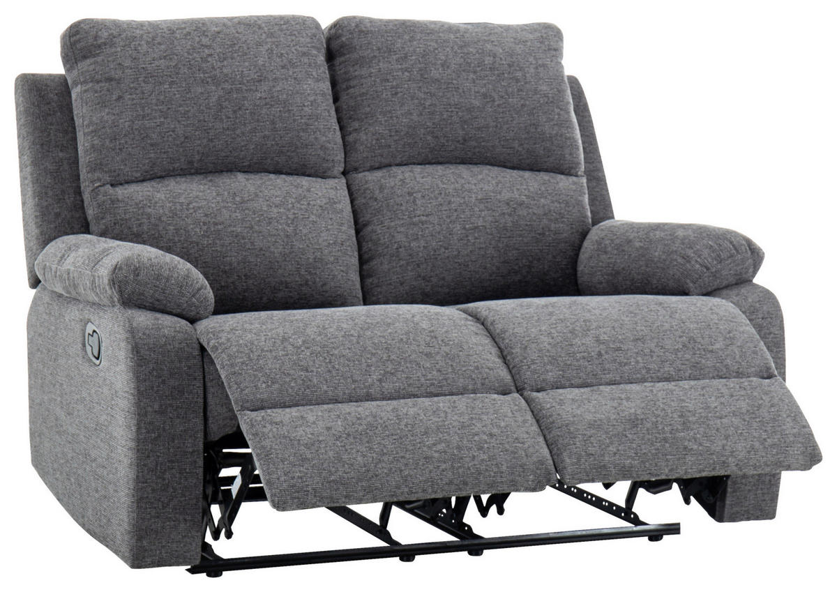 SITZGARNITUR VERONA Leinenoptik Dunkelgrau  - Dunkelgrau/Schwarz, Design, Kunststoff/Textil (84,5/133,5/100,5/92cm) - Livetastic