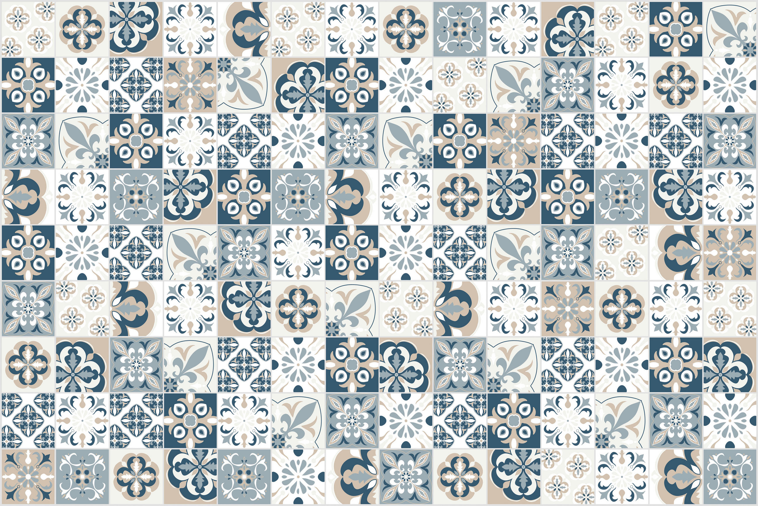 OUTDOORTEPPICH 90/135 cm  - Blau/Beige, Design, Kunststoff (90/135cm)