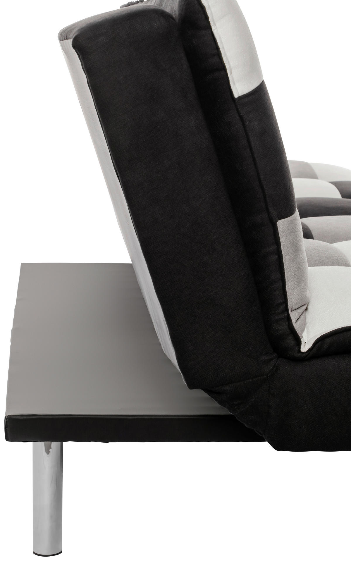SCHLAFSOFA Samt Creme, Grau, Schwarz  - Silberfarben/Creme, Design, Textil/Metall (182/87/90cm) - P & B