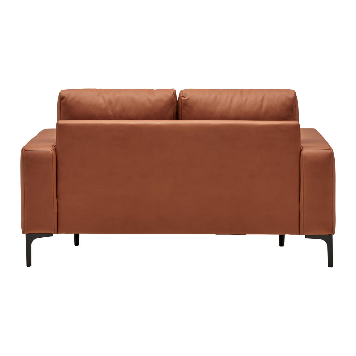 2-SITZER-SOFA in Lederlook (vegan) Cognac  - Cognac/Rostfarben, Modern, Textil/Metall (150/85/92cm) - MID.YOU