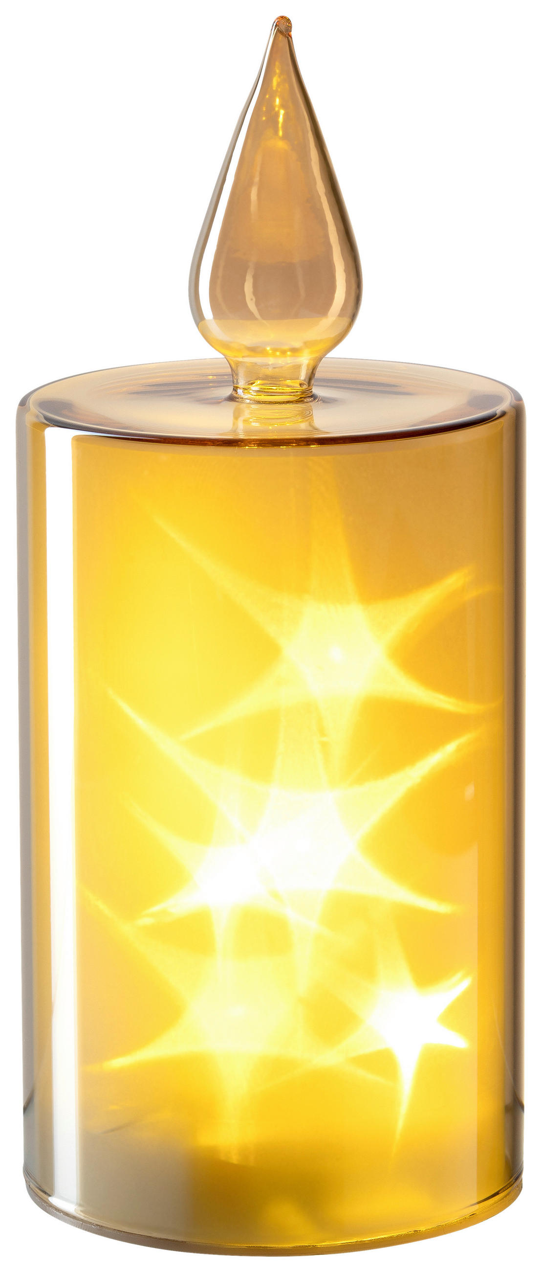 LED-KERZE - Goldfarben, Basics, Glas/Kunststoff (9/21/9cm) - Leonardo