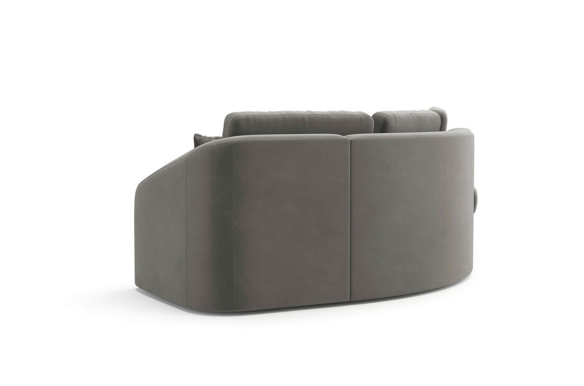 ECKSOFA in Samt Grau  - Schwarz/Grau, Modern, Kunststoff/Textil (230/266cm) - Sit & More