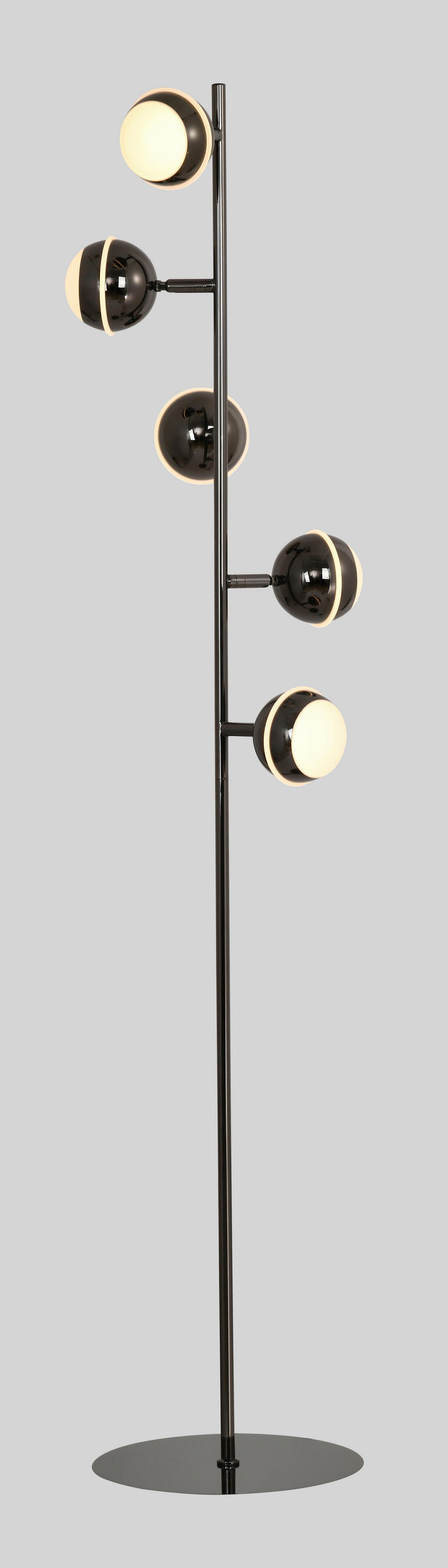 LED-STEHLEUCHTE Biarritz 25/140/25 cm  - Schwarzchrom, Design, Kunststoff/Metall (25/140/25cm)