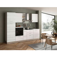 KÜCHENBLOCK 270 cm   in Weiß, Eukalyptusholzfarben  - Eukalyptusholzfarben/Alufarben, LIFESTYLE, Holzwerkstoff/Kunststoff (270cm) - MID.YOU