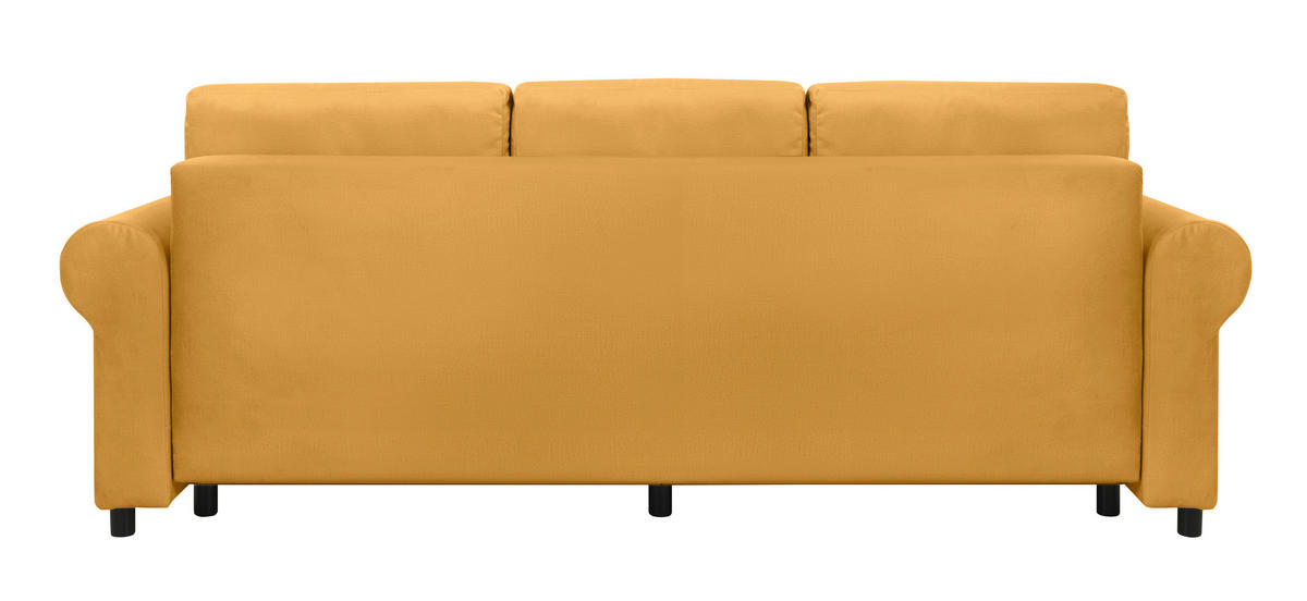 SCHLAFSOFA in Gelb  - Gelb/Buchefarben, Design, Holz/Textil (240/94/98cm) - MID.YOU