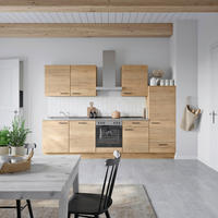 KÜCHENBLOCK Structura 300 cm  in Eichefarben, Schieferfarben  - Schieferfarben/Eichefarben, MODERN, Holzwerkstoff/Metall (300cm) - Nobilia