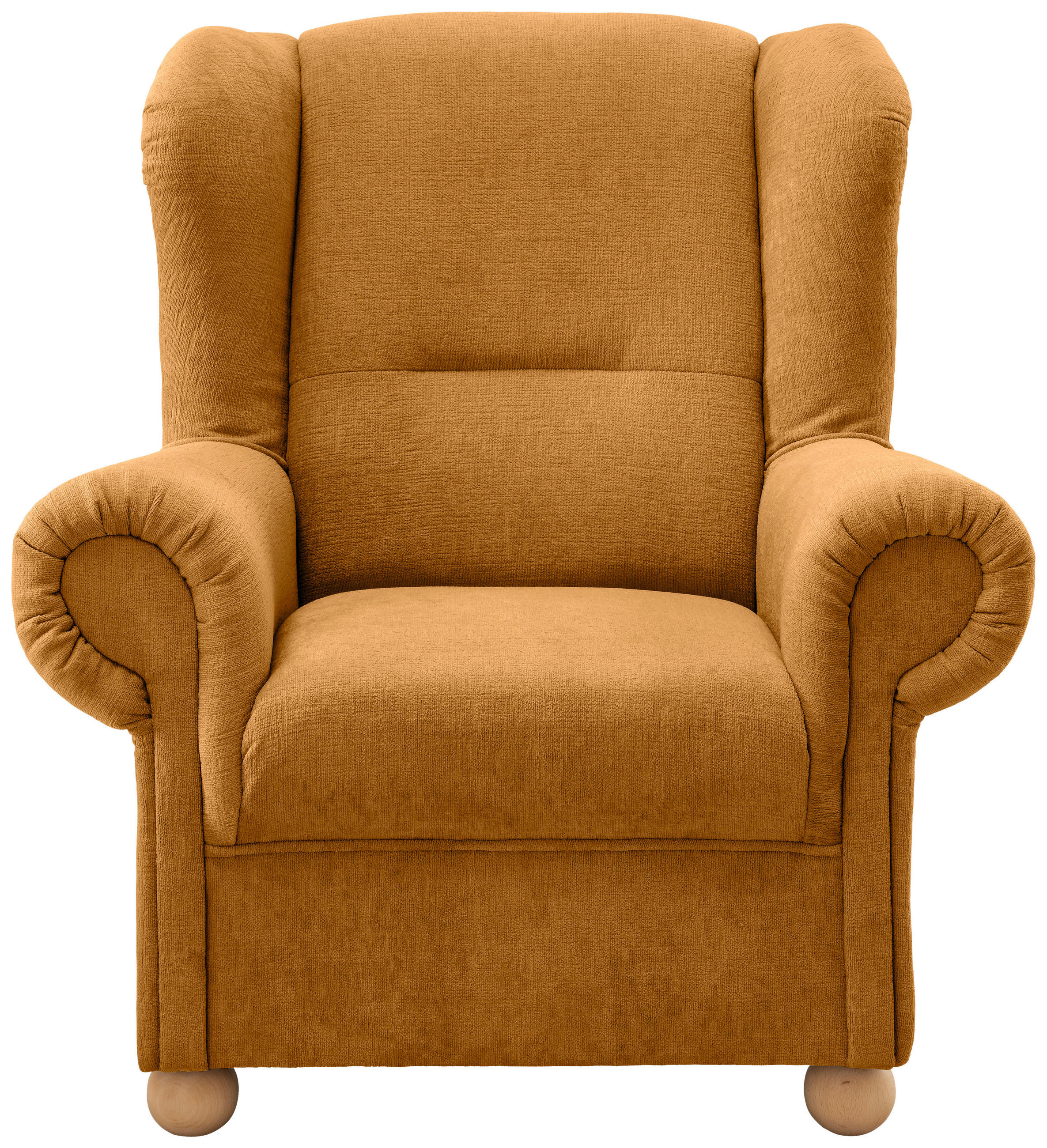 OHRENSESSEL Mikrofaser Goldfarben  - Wildeiche/Goldfarben, KONVENTIONELL, Holz/Textil (92/102/89cm) - Livetastic