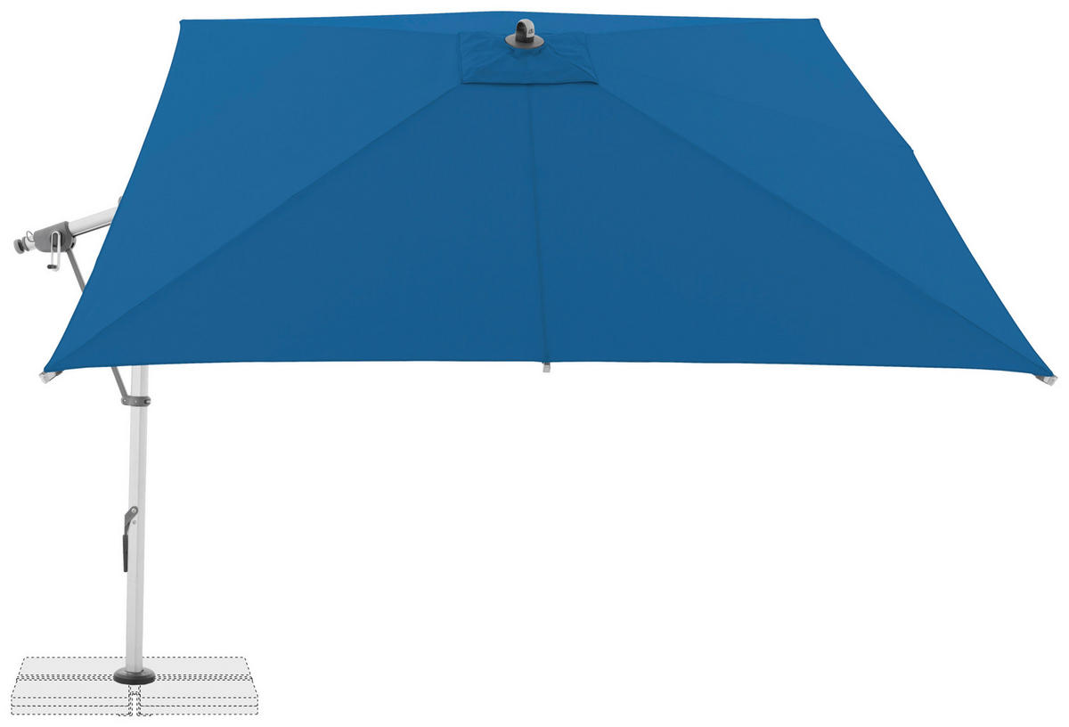 AMPELSCHIRM 300x300 cm  - Hellgrau/Hellblau, Basics, Textil/Metall (300/300cm) - Doppler