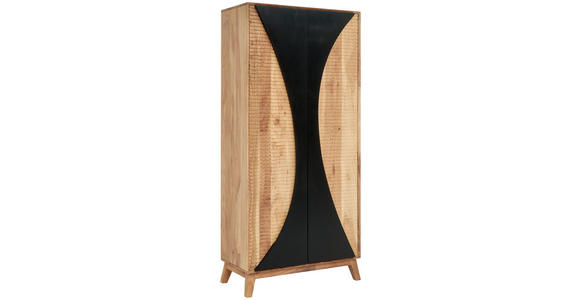 HIGHBOARD  in 80/185/42 cm  - Schwarz/Akaziefarben, Trend, Holz (80/185/42cm) - Landscape