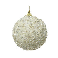 KROGLICA ZA BOŽIČNO JELKO - bela, Basics, umetna masa (8cm) - X-Mas
