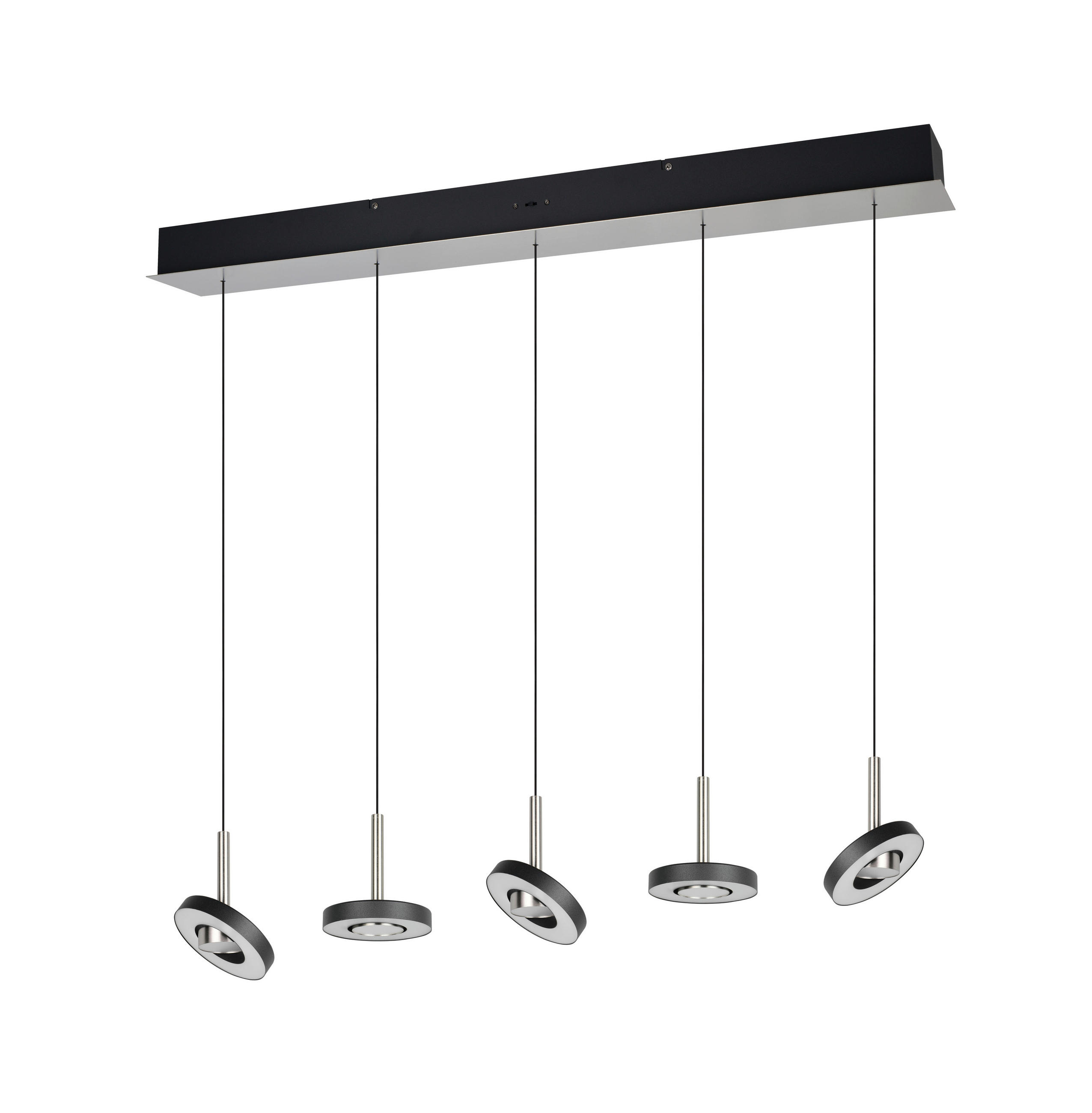 Trio Leuchten Led-Hängeleuchte Guano Schwarz, Nickel 13x200x100 cm