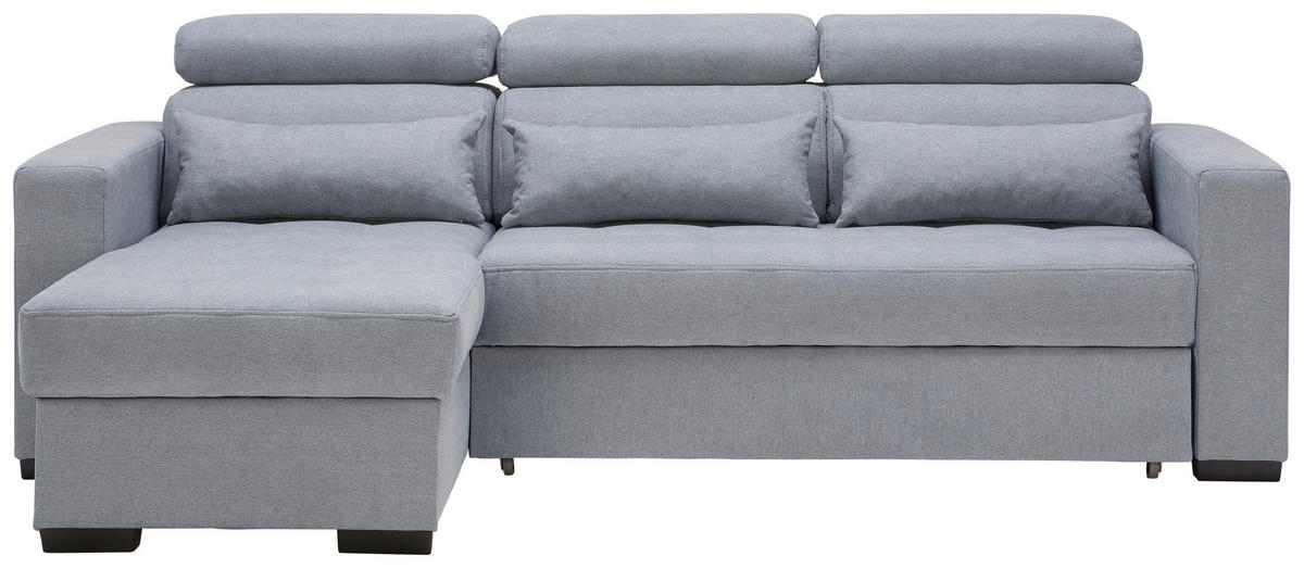 ECKSOFA in Webstoff Blaugrau  - Blaugrau/Schwarz, Design, Kunststoff/Textil (179/240cm) - Carryhome