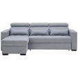 ECKSOFA Blaugrau Webstoff  - Blaugrau/Schwarz, Design, Kunststoff/Textil (179/240cm) - Carryhome
