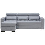 ECKSOFA in Webstoff Blaugrau  179/240 cm  - Blaugrau/Schwarz, Design, Kunststoff/Textil (179/240cm) - Carryhome