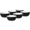 MÜSLISCHALENSET VARIO 6-teilig  - Schwarz/Weiß, Basics, Keramik (14/6cm) - Van Well