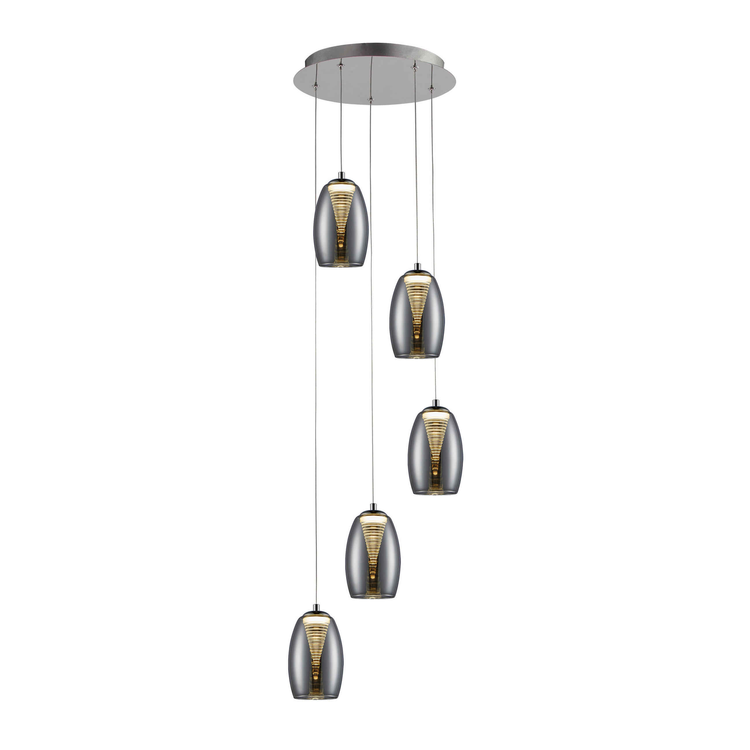 LED-HÄNGELEUCHTE Metropolis 33/180 cm   - Chromfarben, Design, Glas/Metall (33/180cm) - Brilliant