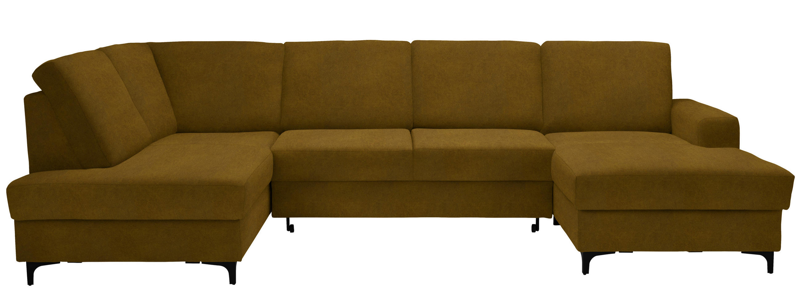 WOHNLANDSCHAFT in Flachgewebe Messingfarben  - Messingfarben/Schwarz, Konventionell, Textil/Metall (185/317/167cm) - Stylife