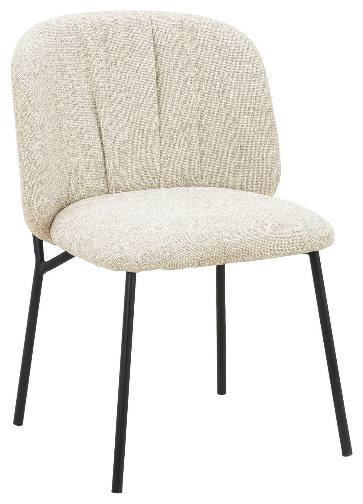 STUHL   Webstoff  - Beige/Schwarz, MODERN, Textil/Metall (48/79/59cm) - Carryhome