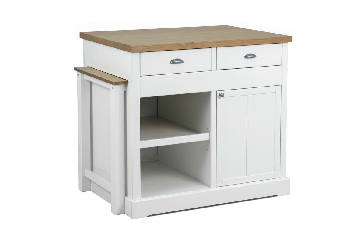 BAR in  - Weiss/Eichefarben, Design, Holz/Holzwerkstoff (103,8/97/76,5cm) - Livetastic