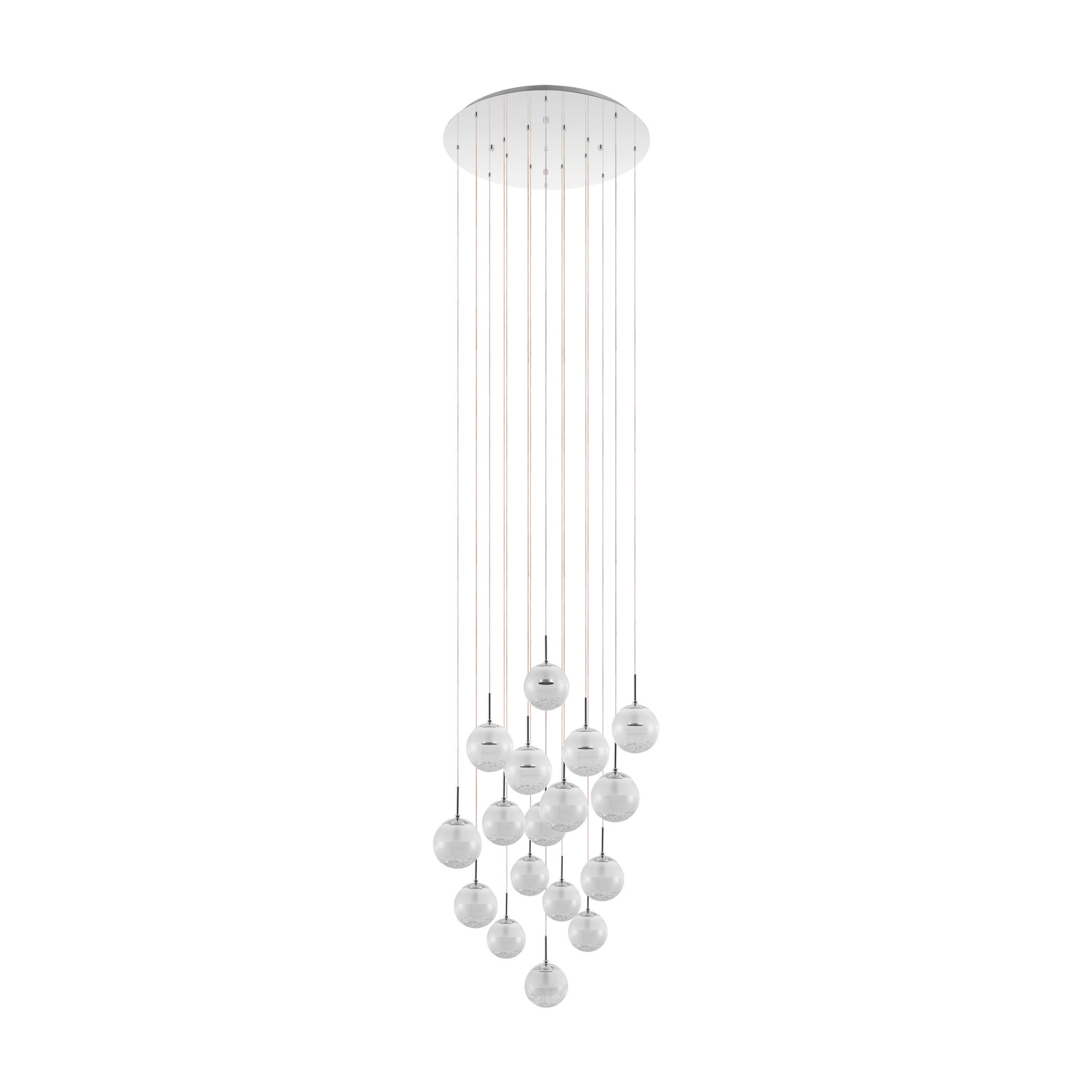 KRISTALL-HÄNGELEUCHTE 78/320 cm   - Klar/Weiß, Basics, Glas (78/320cm) - Eglo