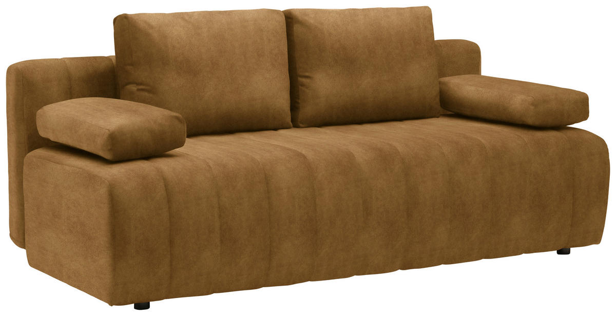 SCHLAFSOFA in Flachgewebe Gelb  - Gelb/Schwarz, MODERN, Kunststoff/Textil (194/78-87/92cm) - Xora
