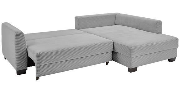 ECKSOFA  in Cord Hellgrau  - Hellgrau/Schwarz, KONVENTIONELL, Holz/Textil (267/181cm) - Carryhome
