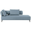RÉCAMIERE in Flachgewebe Hellgrau, Hellblau  - Hellgrau/Schwarz, Design, Textil/Metall (225/80/98cm) - Dieter Knoll