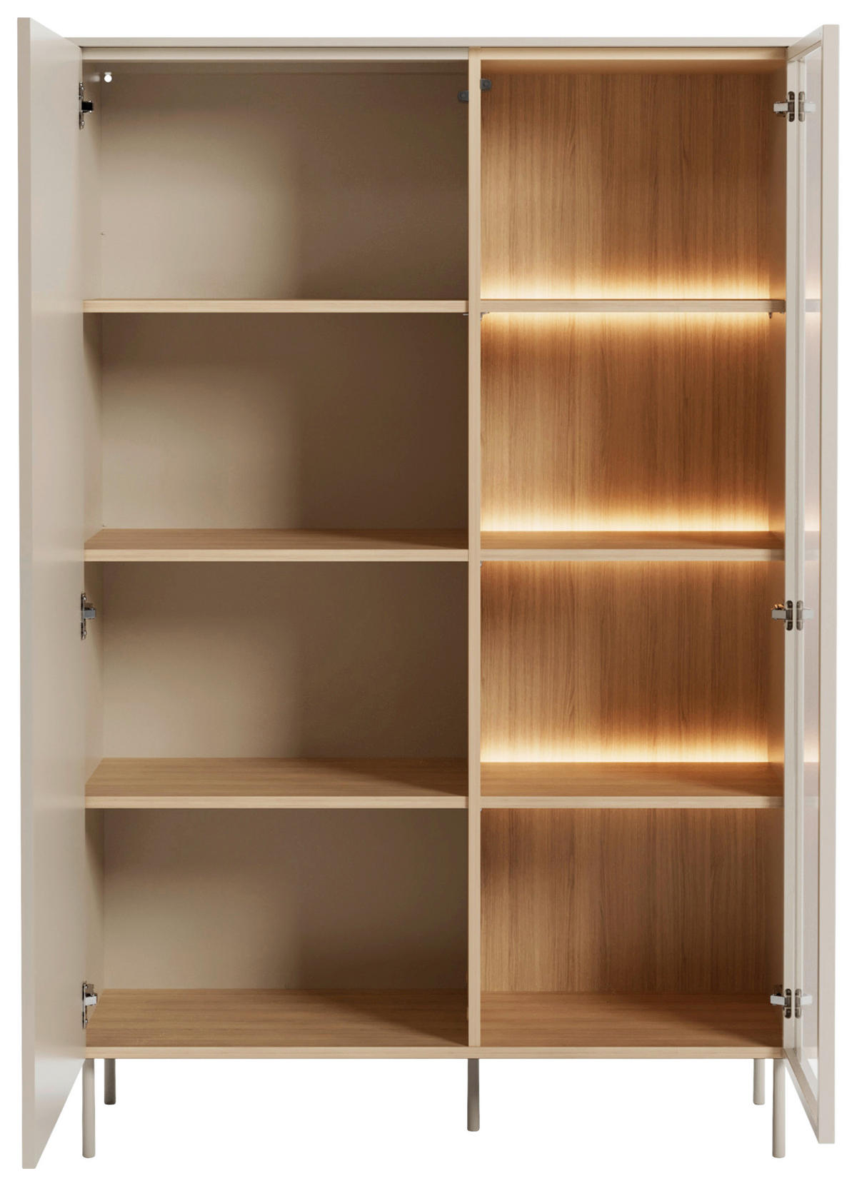 HIGHBOARD 102/156/41 cm Eichefarben, Kaschmir  102/156/41 cm  - Kaschmir/Eichefarben, MODERN, Glas/Holzwerkstoff (102/156/41cm) - Carryhome