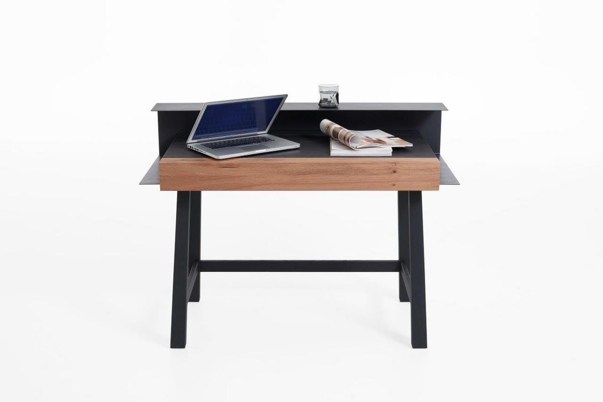 SEKRETÄR Anthrazit, Eichefarben  120/87/60 cm  - Eichefarben/Anthrazit, KONVENTIONELL, Holz/Metall (120/87/60cm) - Schöner Wohnen