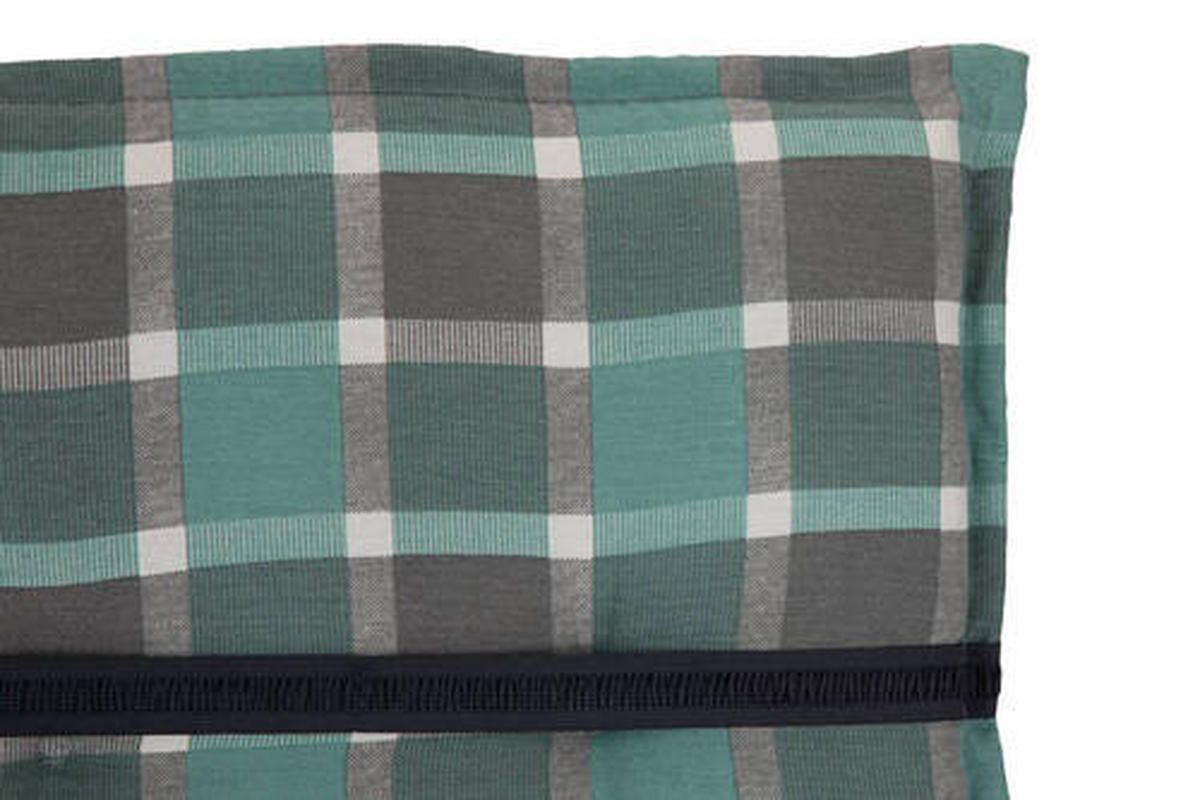 SESSELAUFLAGE in Grau, Türkis Karo  - Türkis/Grau, Basics, Textil (100/50/6cm) - Gardenson