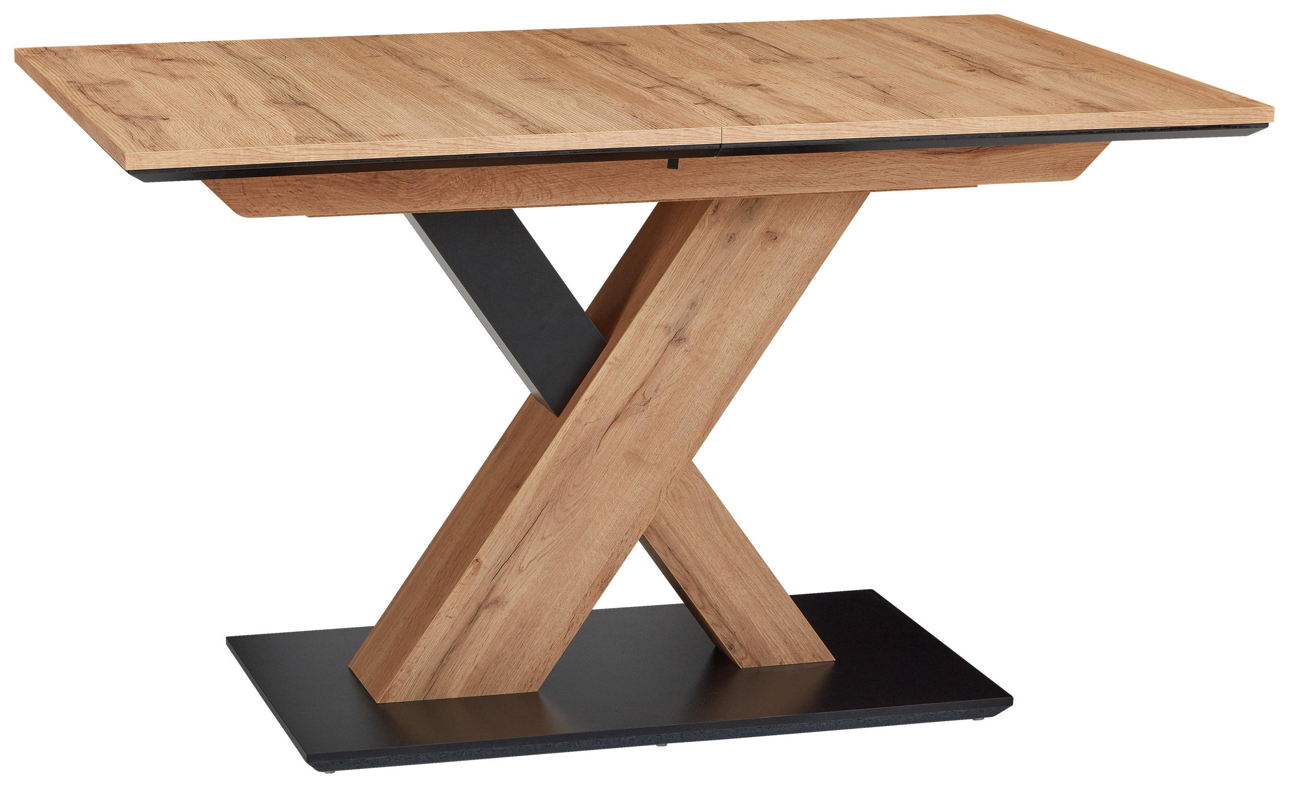 ESSTISCH Eichefarben, Schwarz rechteckig  ausziehbar, in verschiedenen Größen erhältlich  - Eichefarben/Schwarz, Design, Holzwerkstoff (130-170/85/75,5cm) - Cantus