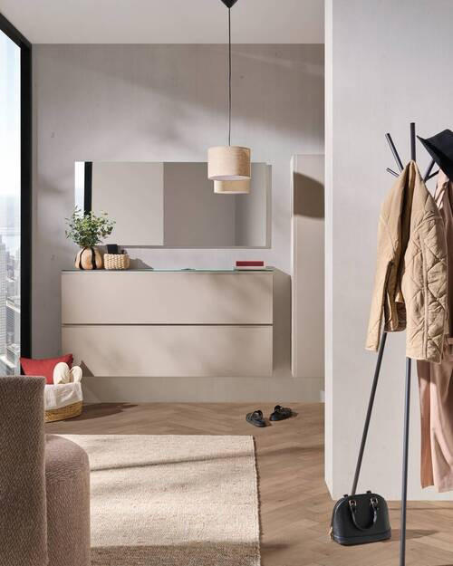 GARDEROBENPANEEL in 10/165/3 cm - Taupe, Design, Holzwerkstoff/Metall (10/165/3cm) - Moderano