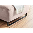 ECKSOFA in Cord Rosa  - Schwarz/Rosa, KONVENTIONELL, Textil/Metall (266/180cm) - Hom`in