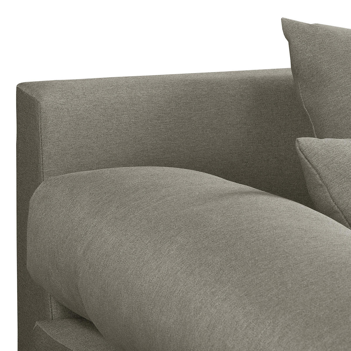 ECKSOFA Naomi in Mikrofaser Taupe Rückenkissen  243/284 cm  - Taupe/Schwarz, Design, Kunststoff/Textil (243/284cm) - P & B