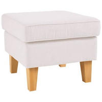 HOCKER in Textil Weiss  - Weiss/Eichefarben, Design, Holz/Textil (55/44/55cm) - MID.YOU