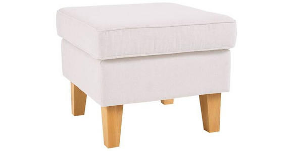 HOCKER in Textil Weiß  - Eichefarben/Weiß, Design, Holz/Textil (55/44/55cm) - Carryhome