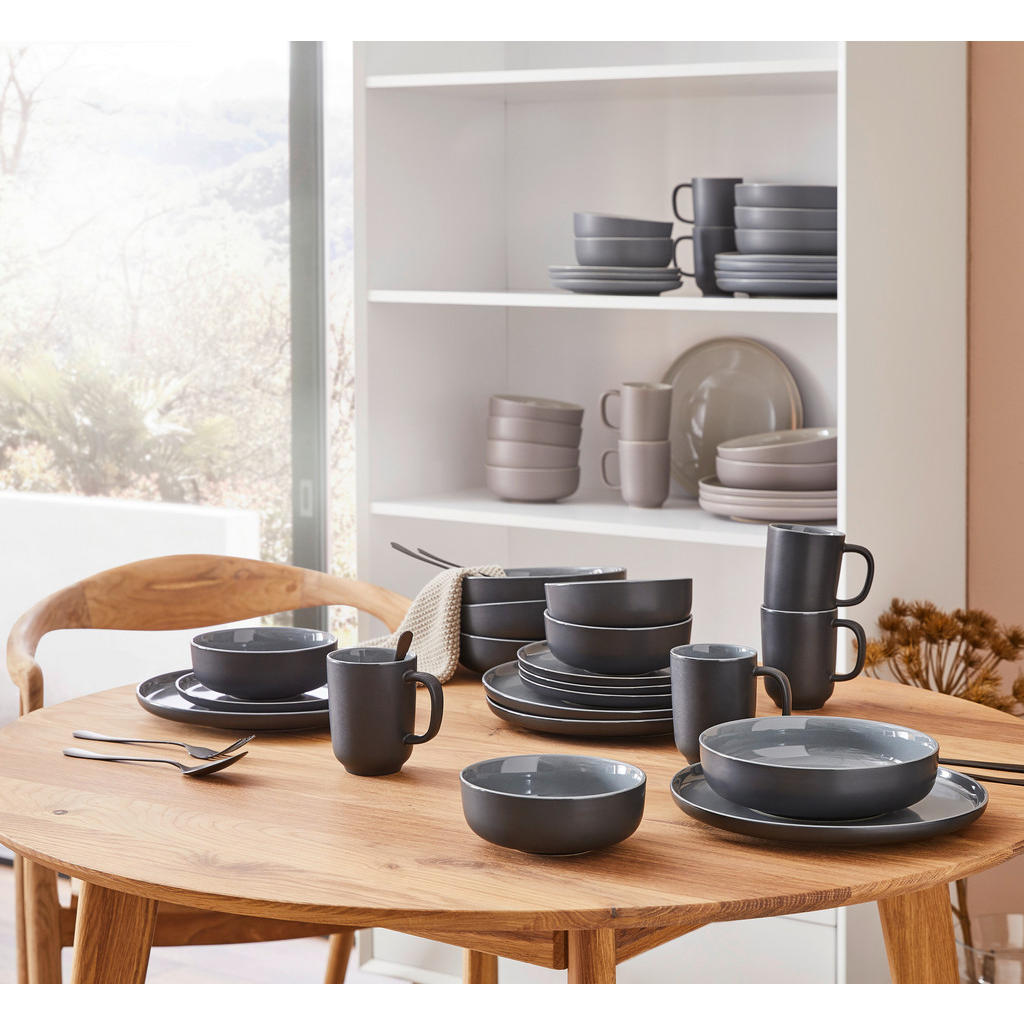 Thumbnail - Ritzenhoff Breker Kombiservice Jasper, Schwarz, Keramik, 20-teilig, Uni, 285 ml,500 ml, Lfgb, Essen & Trinken, Geschirr,...