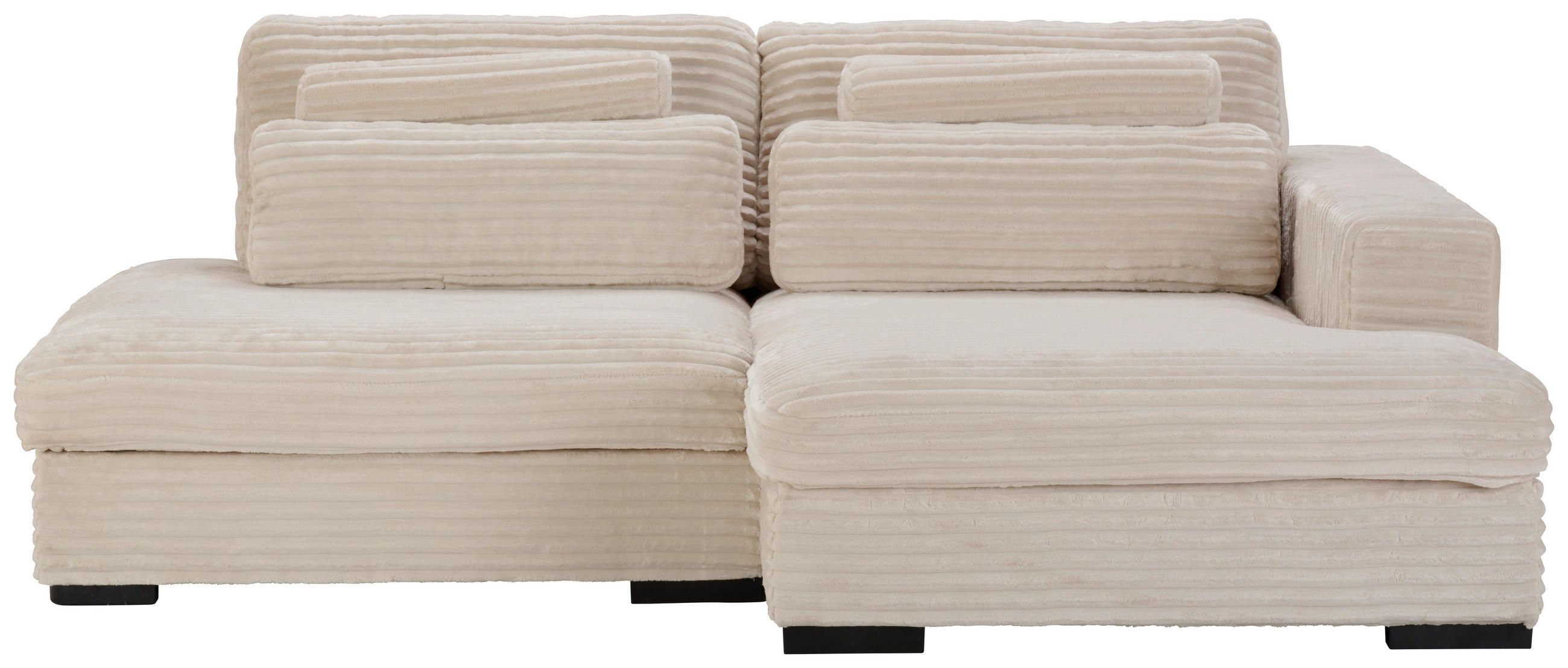 ECKSOFA  in Cord Naturfarben  - Schwarz/Naturfarben, Design, Kunststoff/Textil (223/158cm) - Lomoco